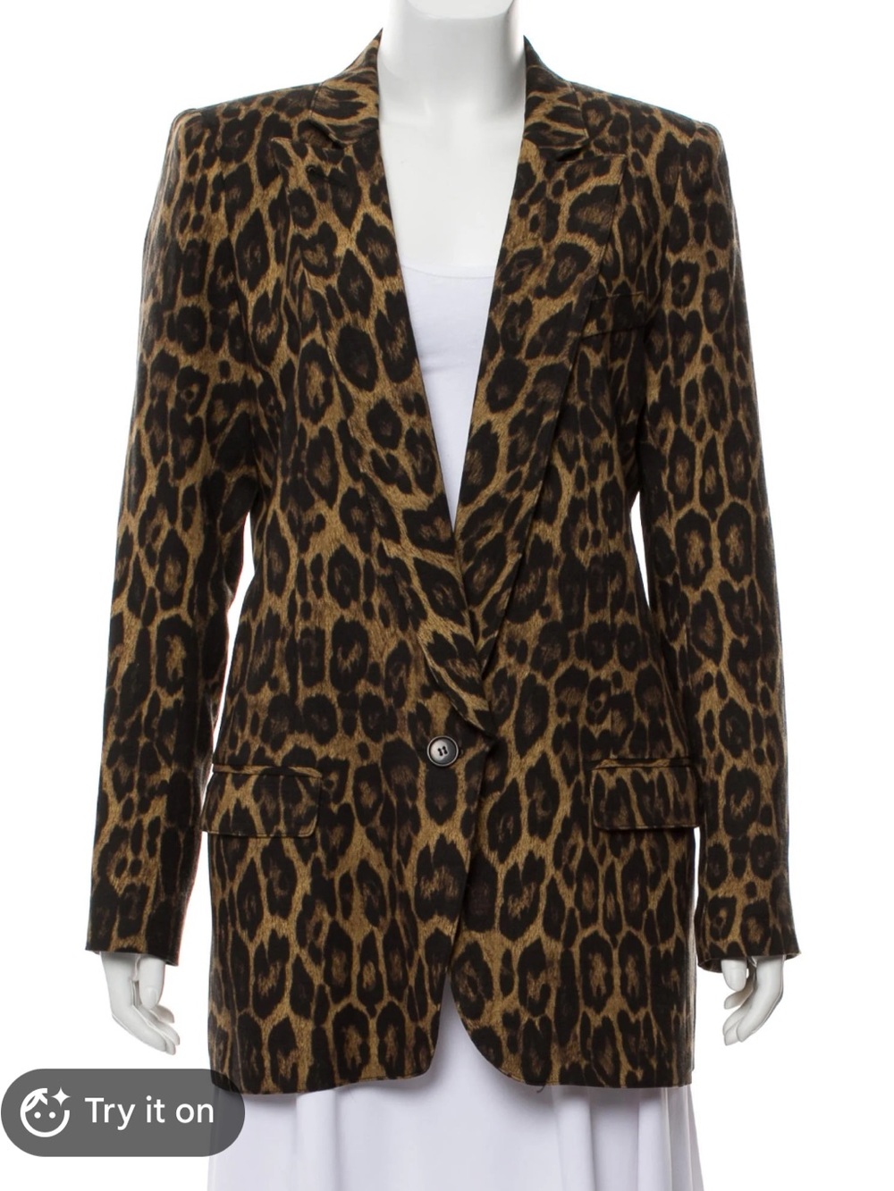 Smythe womans leopard print, blazer jacket size small